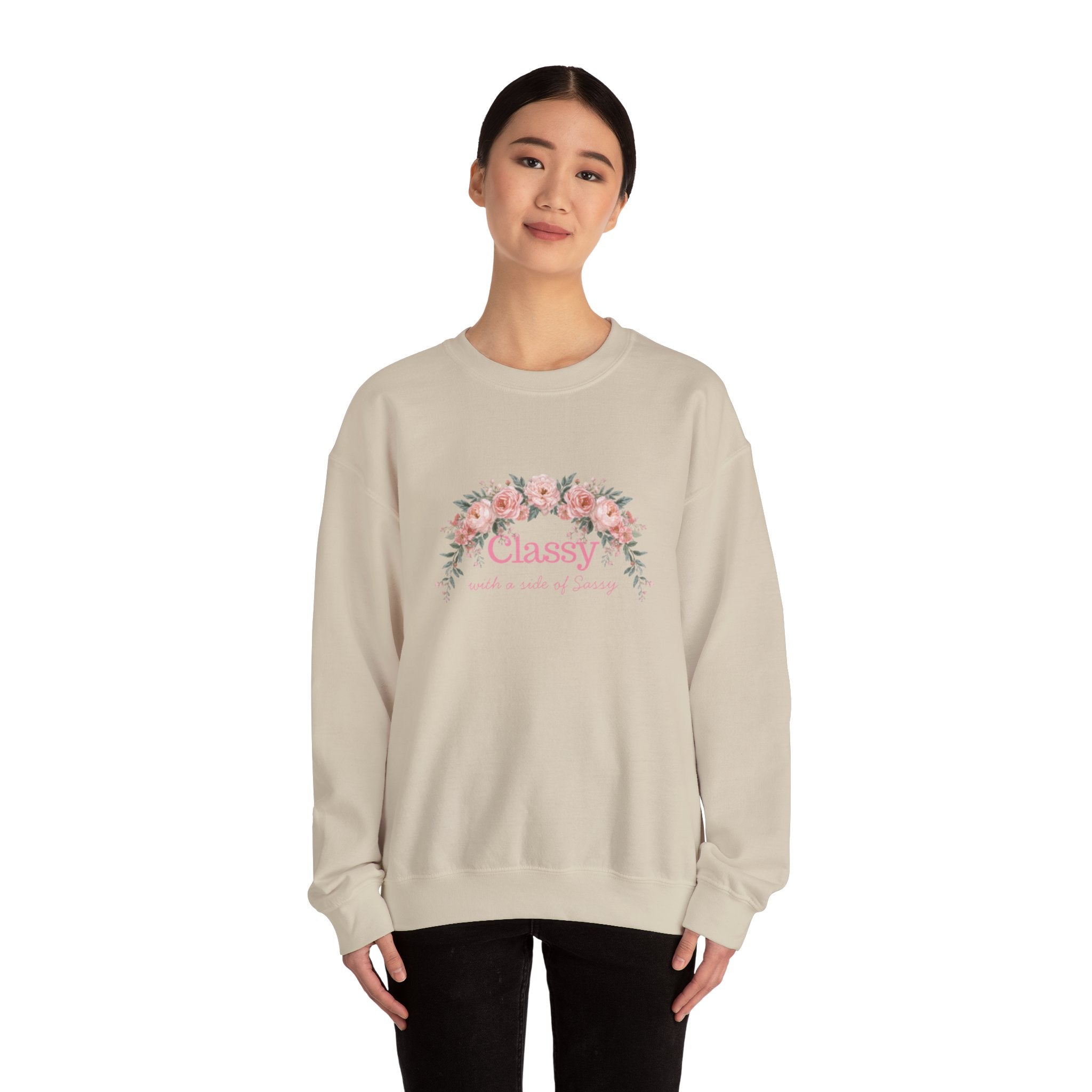 Classy Floral Crewneck Sweatshirt — "Classy with a touch of grace"
