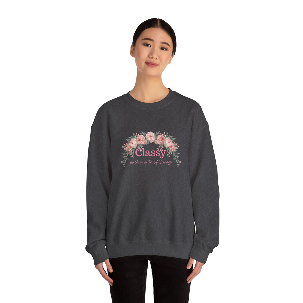 Classy Floral Crewneck Sweatshirt — "Classy with a touch of grace"
