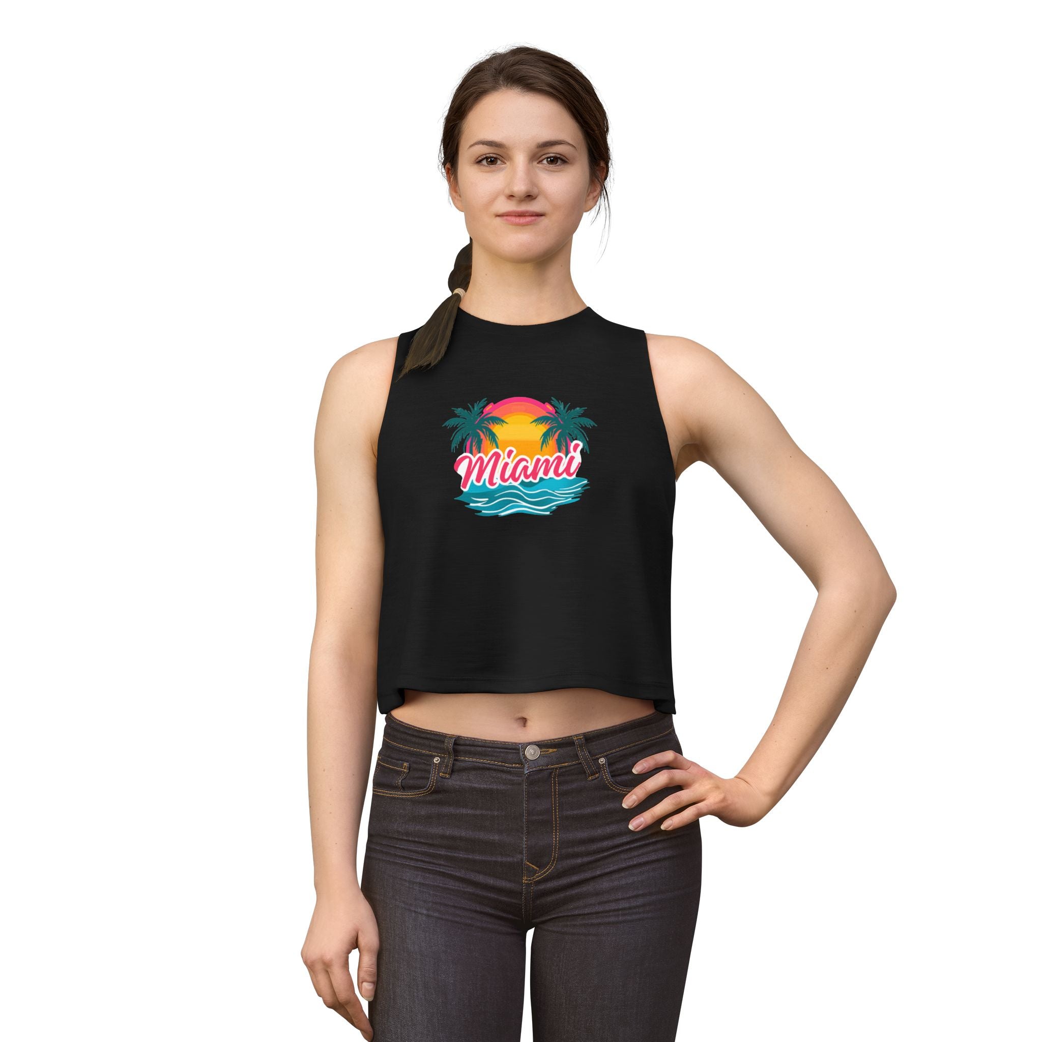 Miami Sunset Crop Top — Retro Palm Beach Tank