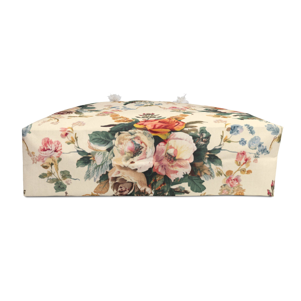 Vintage Floral Weekender Bag — Cream Rose Travel Tote