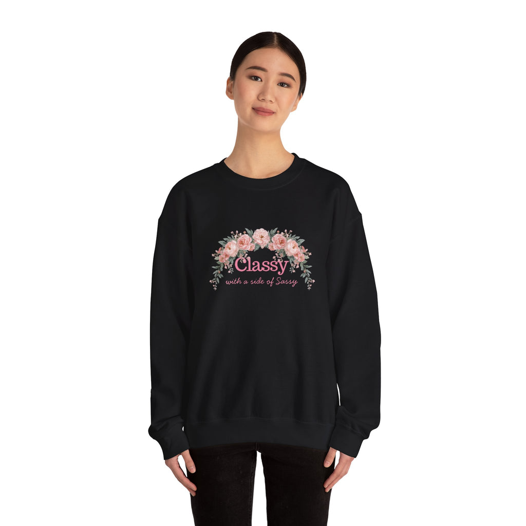 Classy Floral Crewneck Sweatshirt — "Classy with a touch of grace"