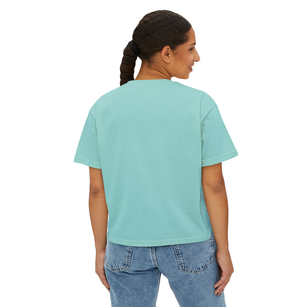 Chill Vibes Only Floral Boxy Tee — Women's Relaxed Crop T‑Shirt