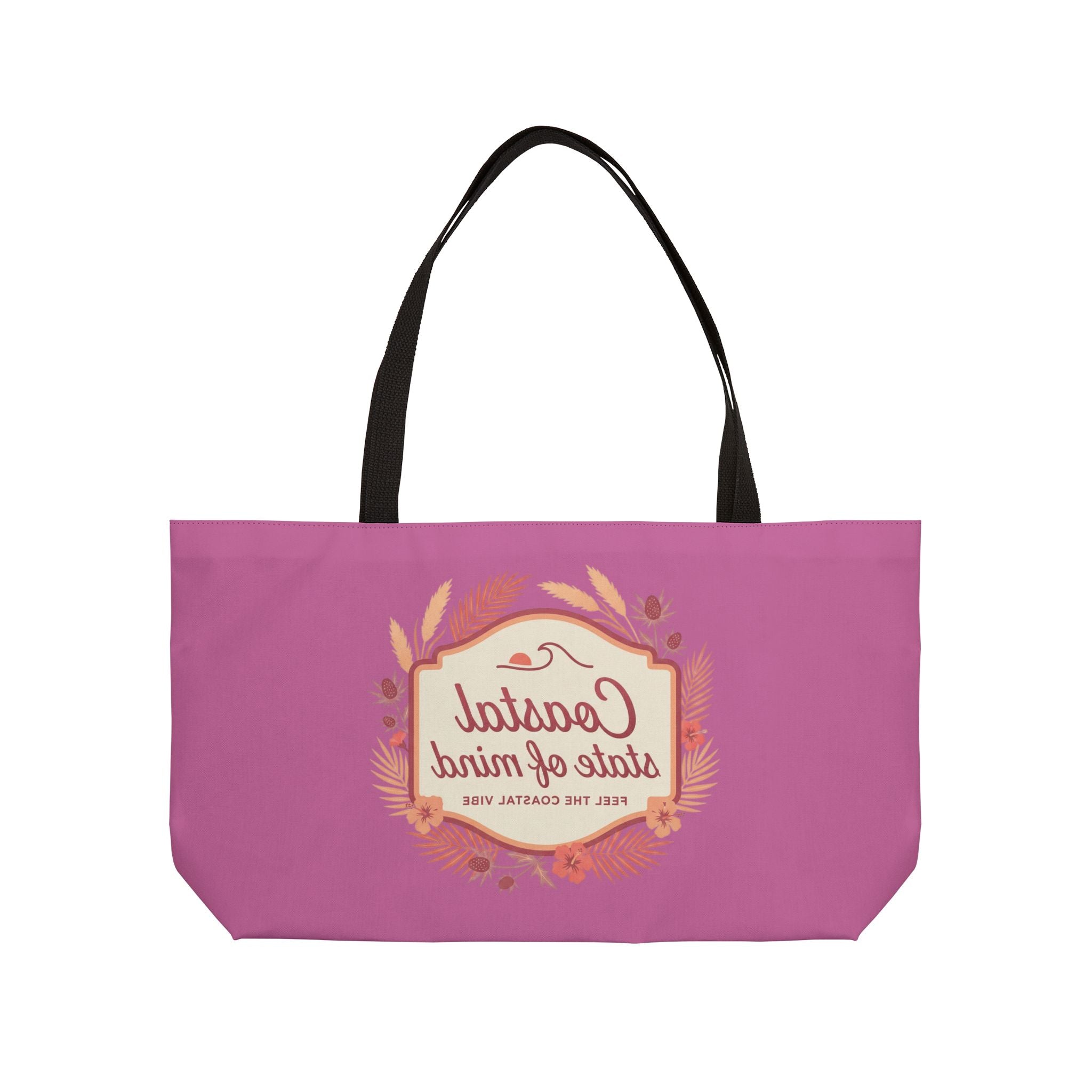 Weekender Tote Bag — "Coastal State of Mind" Beach Weekend Tote
