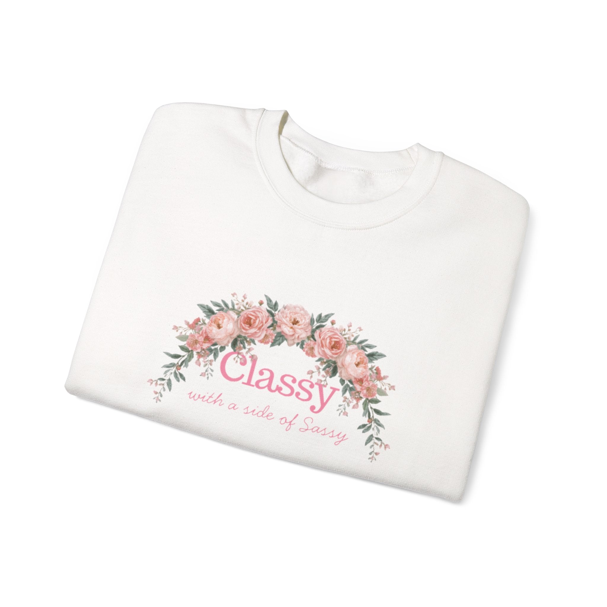 Classy Floral Crewneck Sweatshirt — "Classy with a touch of grace"