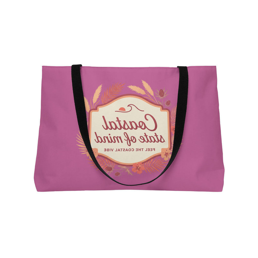 Weekender Tote Bag — "Coastal State of Mind" Beach Weekend Tote