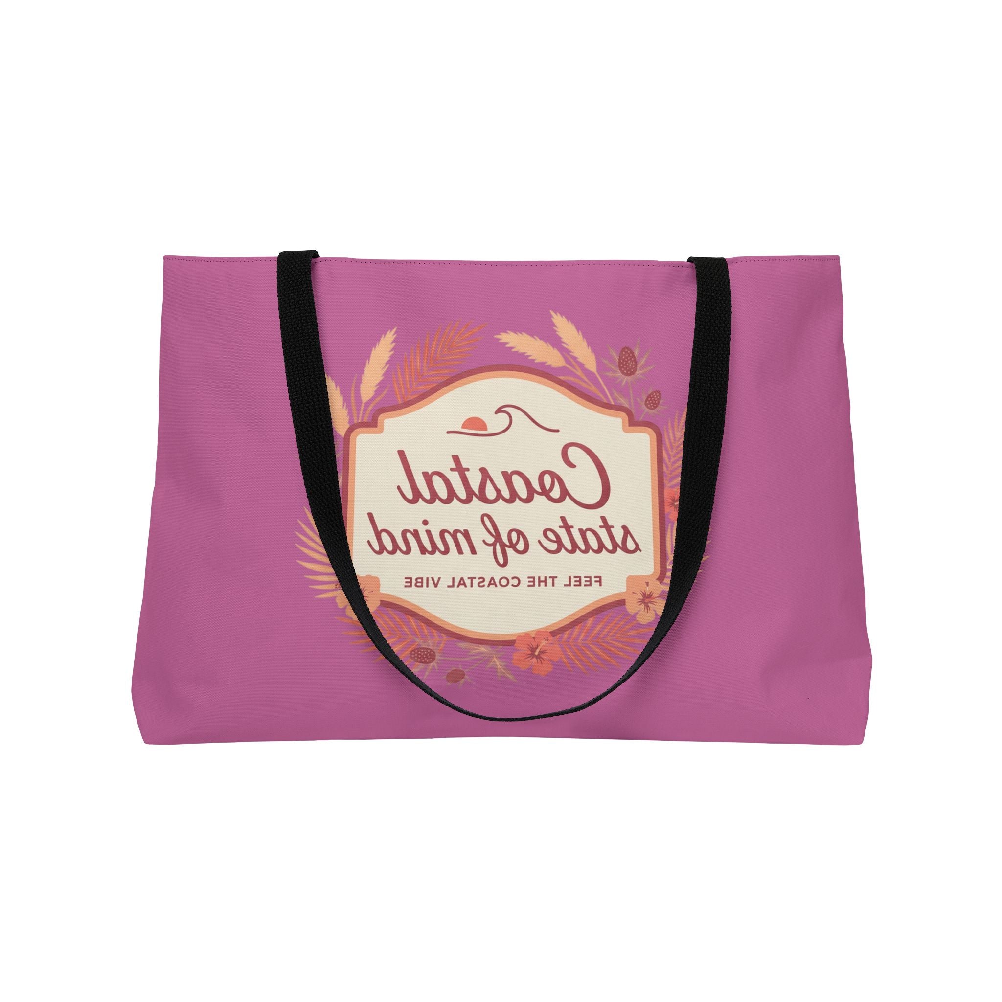 Weekender Tote Bag — "Coastal State of Mind" Beach Weekend Tote