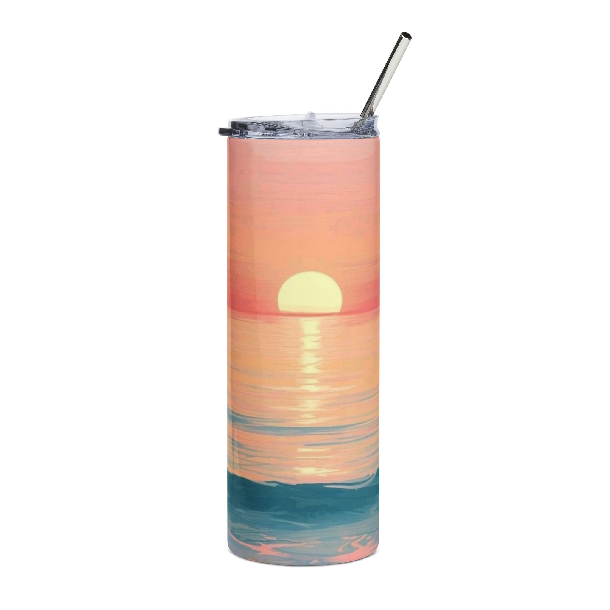 Sunset Ocean 20oz Stainless Tumbler — Beachy Sunset Travel Cup