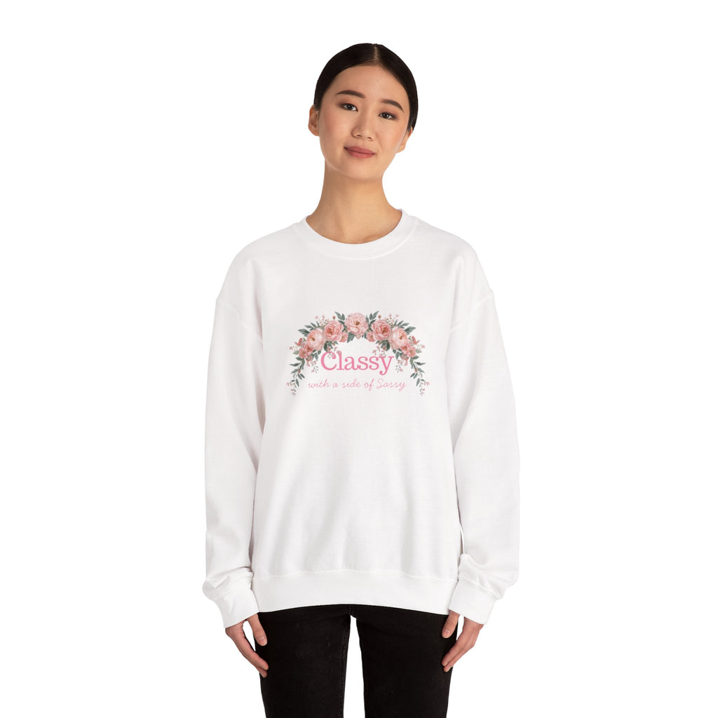 Classy Floral Crewneck Sweatshirt — "Classy with a touch of grace"