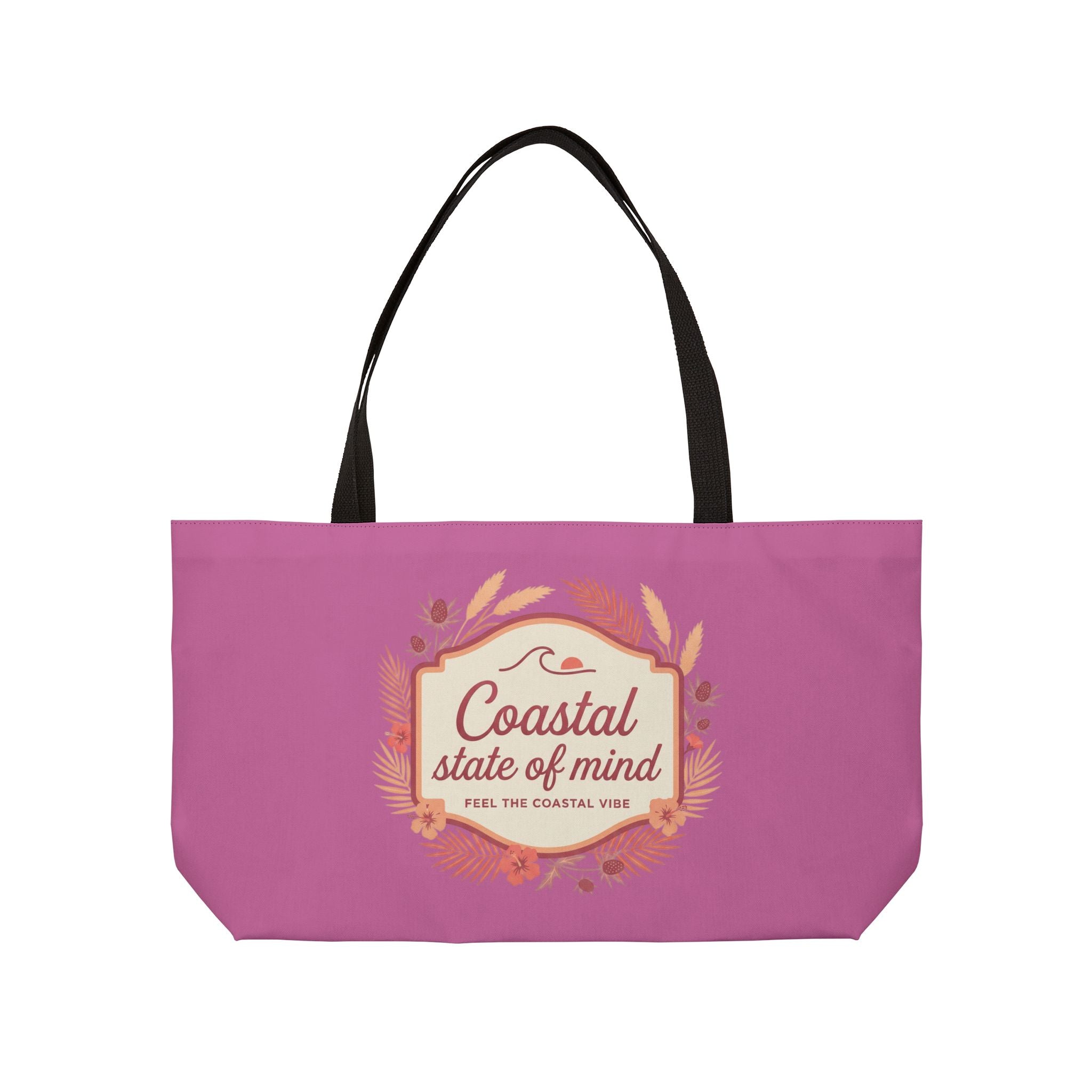 Weekender Tote Bag — "Coastal State of Mind" Beach Weekend Tote