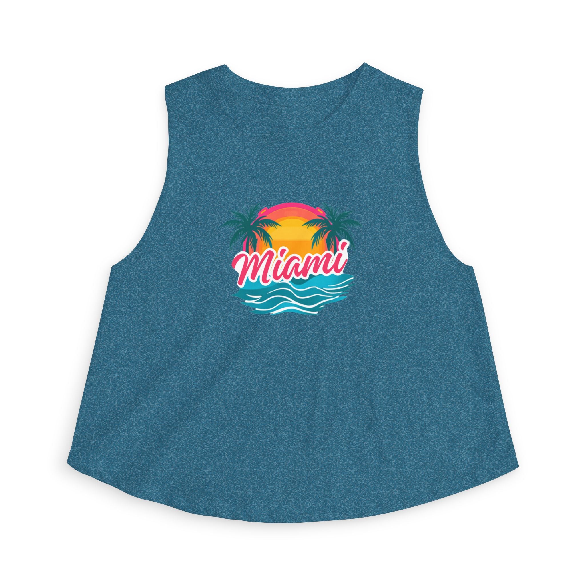 Miami Sunset Crop Top — Retro Palm Beach Tank