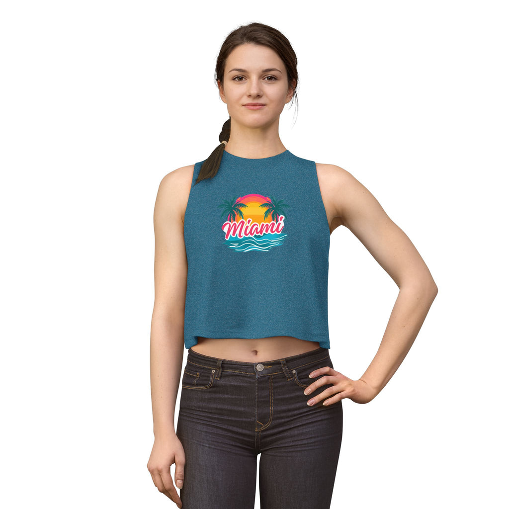 Miami Sunset Crop Top — Retro Palm Beach Tank