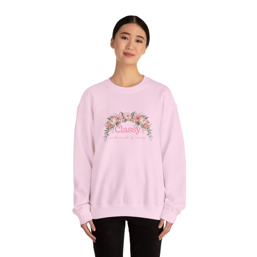 Classy Floral Crewneck Sweatshirt — "Classy with a touch of grace"