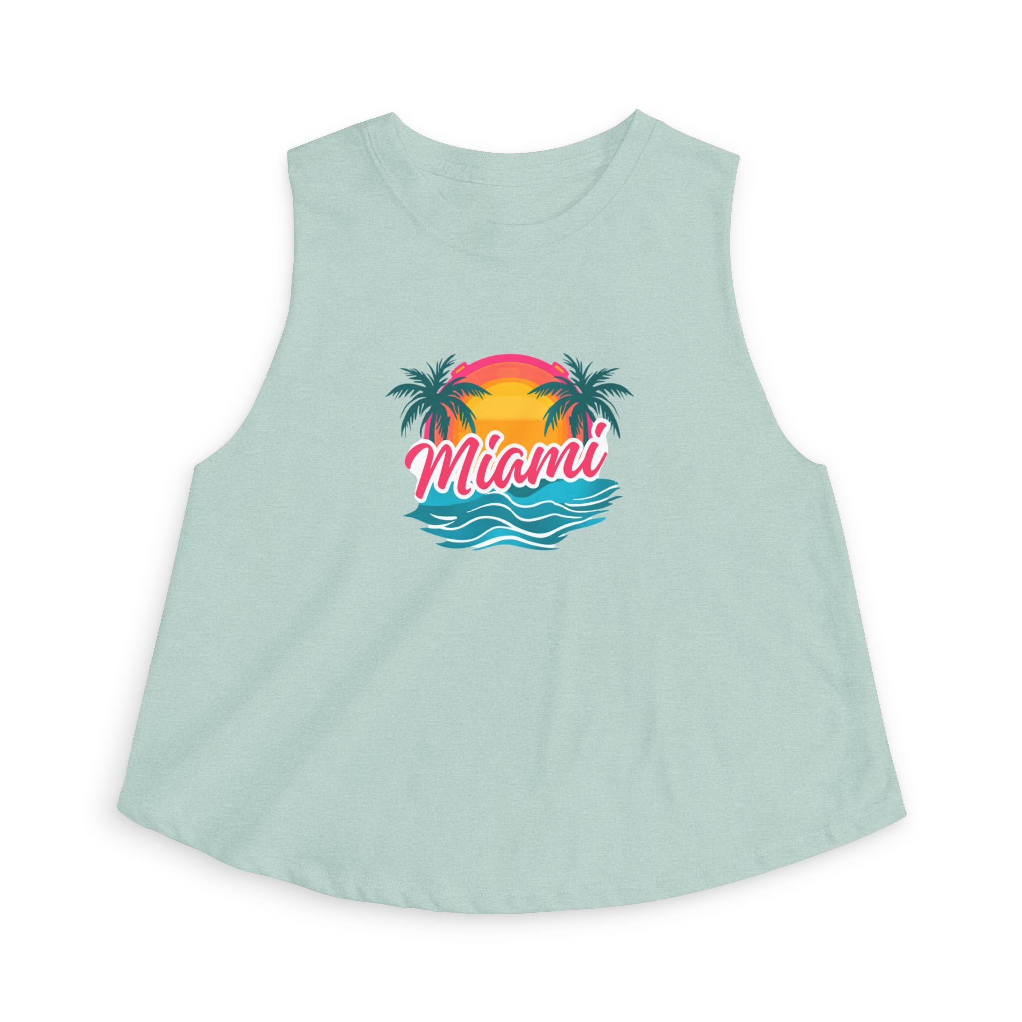 Miami Sunset Crop Top — Retro Palm Beach Tank