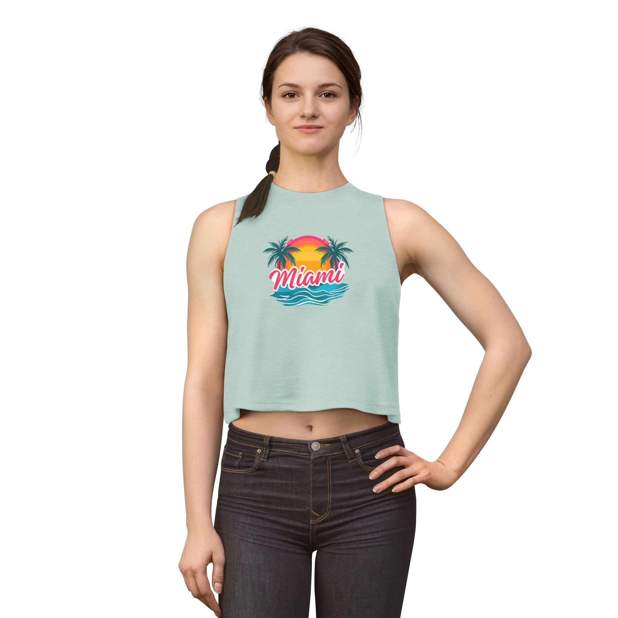 Miami Sunset Crop Top — Retro Palm Beach Tank