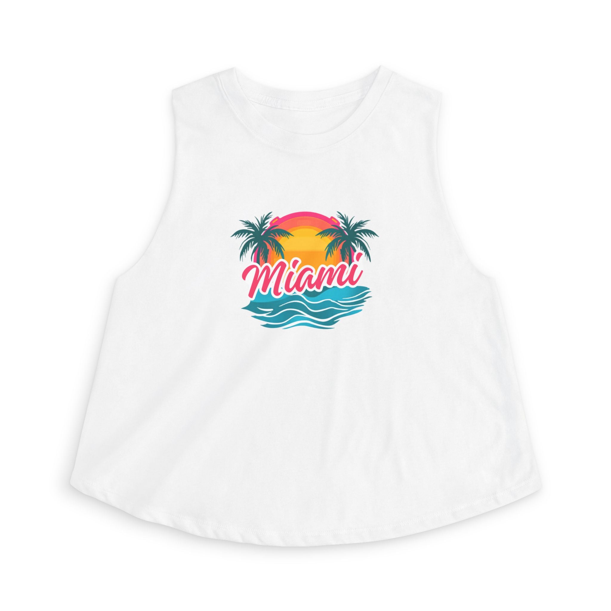 Miami Sunset Crop Top — Retro Palm Beach Tank