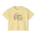 Chill Vibes Only Floral Boxy Tee — Women's Relaxed Crop T‑Shirt