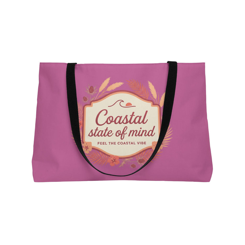 Weekender Tote Bag — "Coastal State of Mind" Beach Weekend Tote