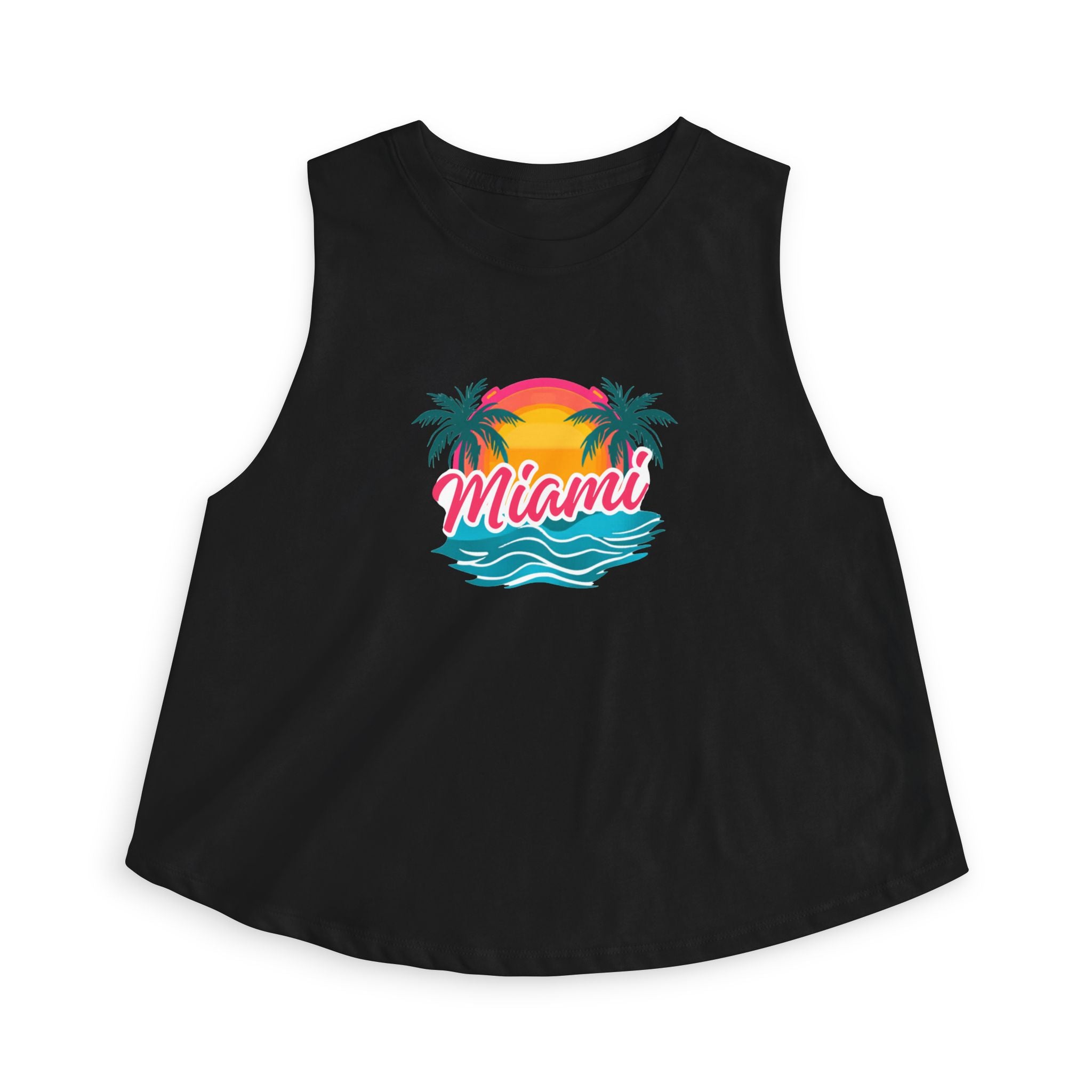 Miami Sunset Crop Top — Retro Palm Beach Tank