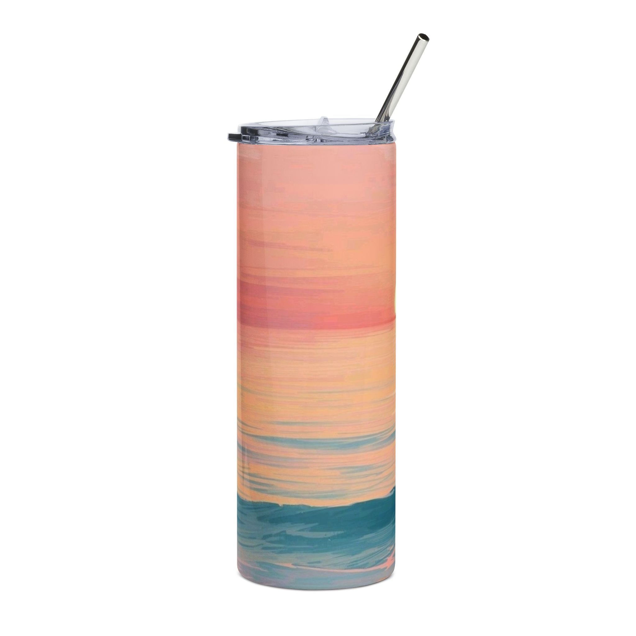 Sunset Ocean 20oz Stainless Tumbler — Beachy Sunset Travel Cup