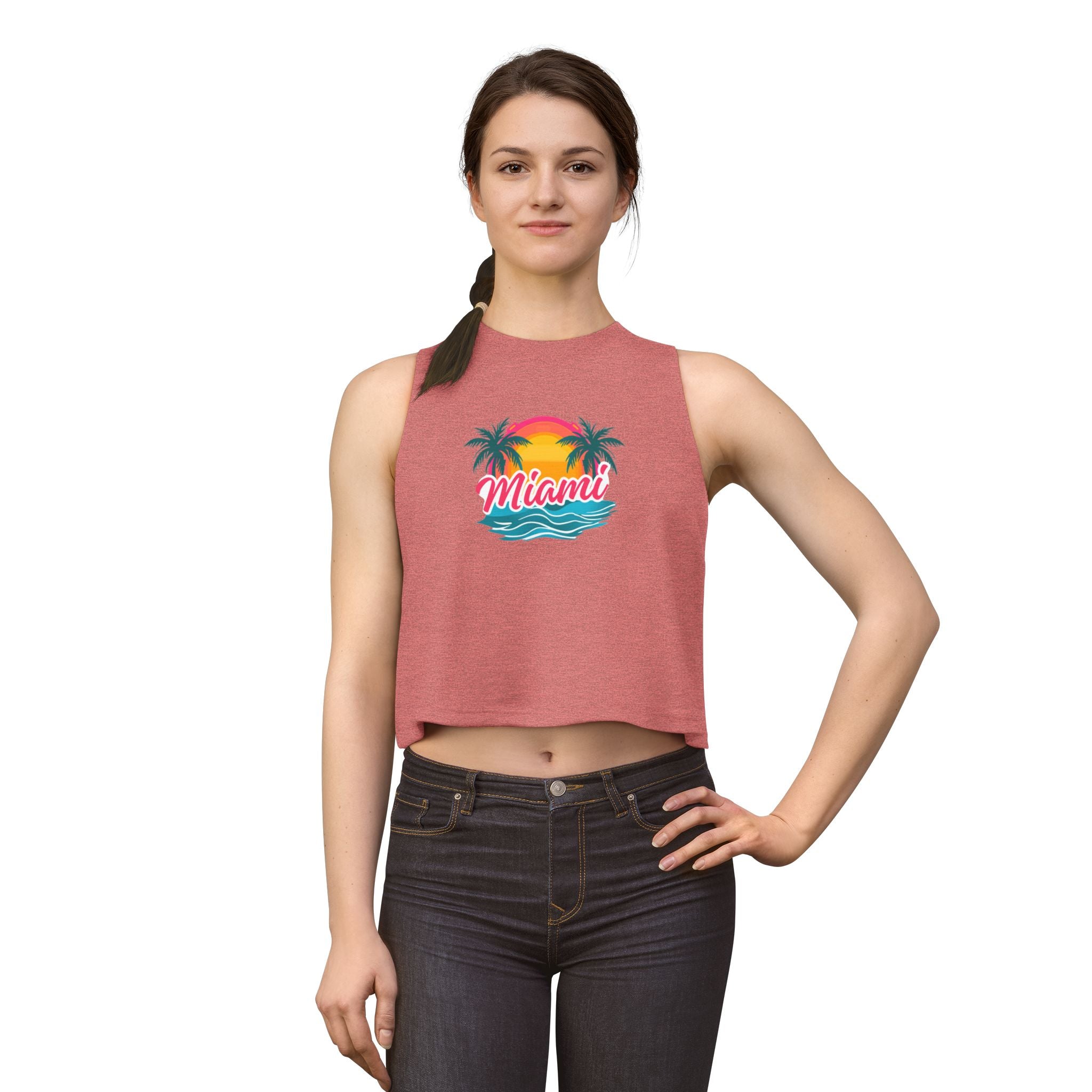 Miami Sunset Crop Top — Retro Palm Beach Tank